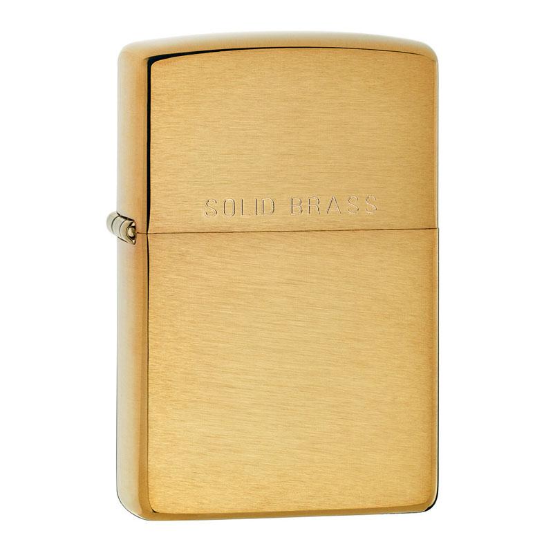 204B Zippo Brushed Fin Brass Wo/s B 204B Zippo Brushed Fin Brass Wo/s B