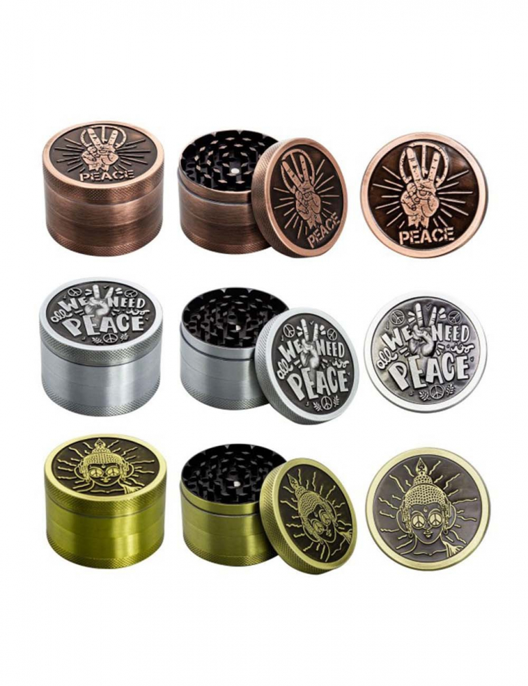Grinder Amsterdam Peace| 4-part Zinc Grinder 60 mm-Mixed Grinder Amsterdam Peace| 4-part Zinc Grinder 60 mm-Mixed