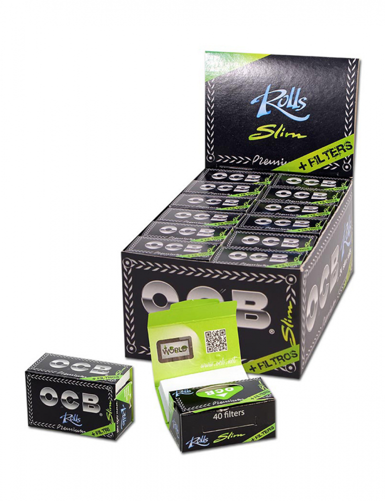 Бумага OCB BLACK PREMIUM ROLLS SLIM+TIPS Бумага OCB BLACK PREMIUM ROLLS SLIM+TIPS