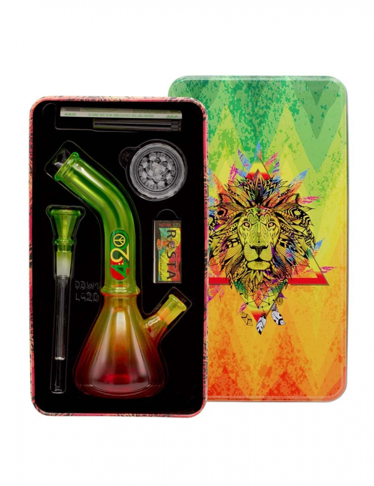 Giftset Four Twenty Rasta Bong with 1 x Bong-1 X Grinder-1 Giftset Four Twenty Rasta Bong with 1 x Bong-1 X Grinder-1