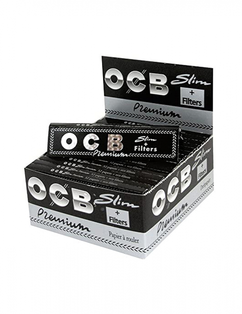 Бумажки OCB BLACK PREMIUM SLIM+TIPS Бумажки OCB BLACK PREMIUM SLIM+TIPS