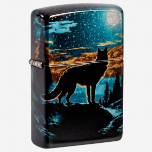 46252 49459 Zippo Moonlight Wolf Design