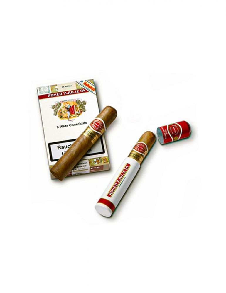Trabucuri Romeo & Julieta Churchills tubos (pachet 3, pachet (3 buc.)) Trabucuri Romeo & Julieta Churchills tubos (pachet 3, pachet (3 buc.))