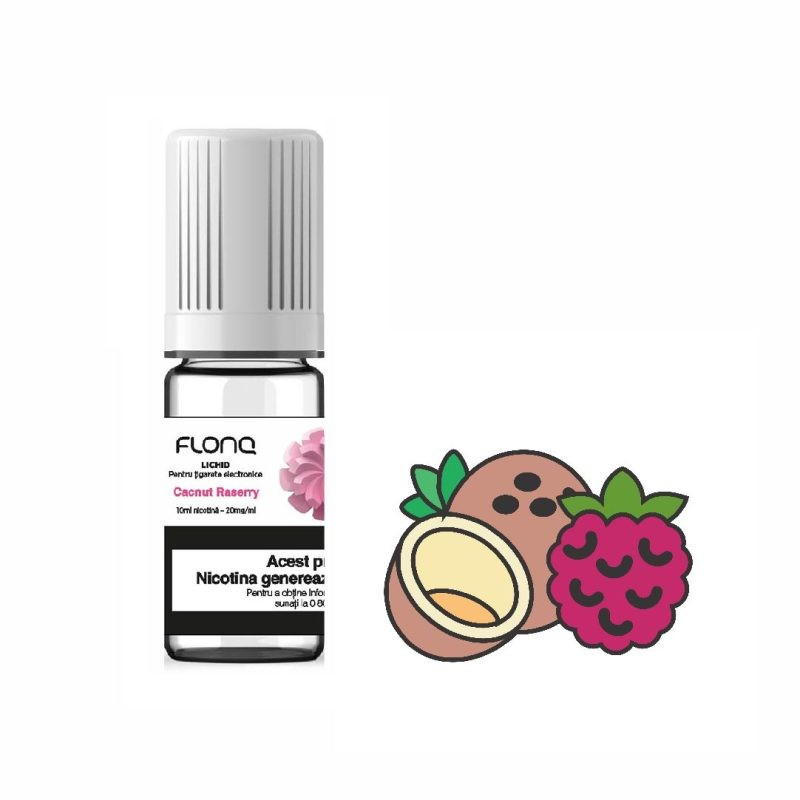 FLONQ E-Liquid 10ml. Coconut Raspberry (Cacnut Raserry)