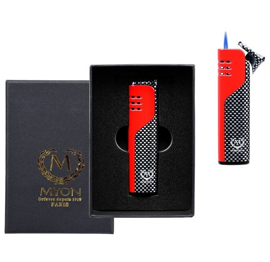 Зажигалка MYON jet 1pz carbon red Зажигалка MYON jet 1pz carbon red