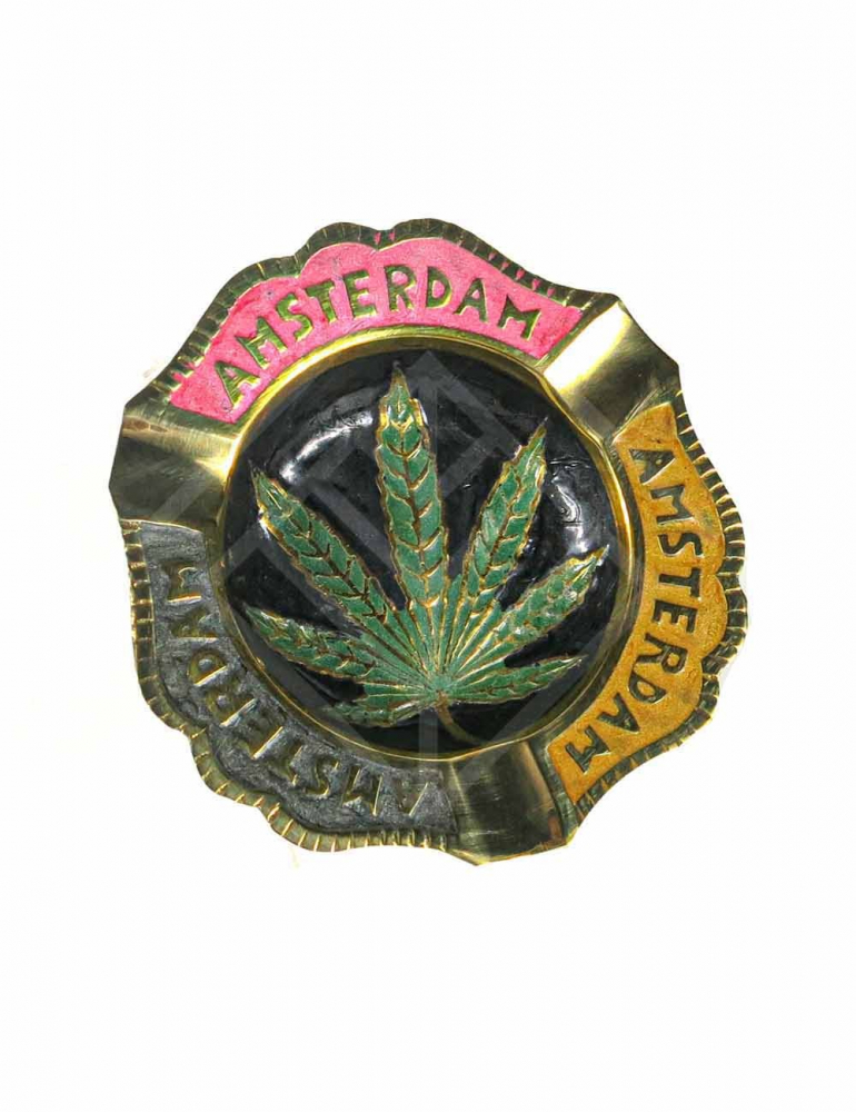 Amsterdam | Leaf Metal Ashtray Mixed colors with leaf Logo Amsterdam | Leaf Metal Ashtray Mixed colors with leaf Logo
